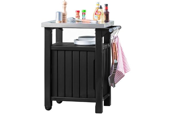 Keter Barbecue Table d'appoint, 1 Porte, Graphite, 54 x 70 x 90 cm, 6130