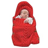 Poplover Baby Wrap Swaddle Blanket Colorful Knit Button Sleeping Bag for 0-12 Mo