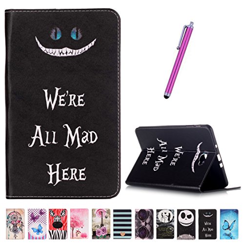 Romtronic Cute Colorful Flip Tasche PU Leder Abdeckung Stand Schutzhülle für Samsung Galaxy Tab A6 10.1 Pouces SM-T580 / SM-T585 + 1 x Schwarz Stylus (Design 10)