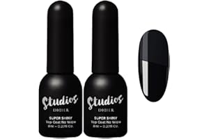 Didier Lab - Premium Top Coat Gel Polish Set - Super Shiny - For UV Gel Nail Polish - No Wipe Gel Top Coat - Nail Gel Polish - Gel Nails - Extra Shine - Smooths Nail Irregularities - Long Lasting