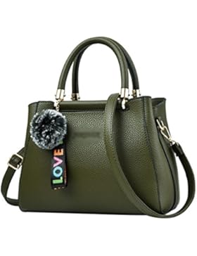 LINNUO Damen PU Leder Handtaschen Elegant Tote Geldbörse Schultertaschen Für Frauen Henkeltaschen Umhängetasche