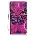 Produktbild Nancen Wiko lenny 2 (5 Zoll) Hülle Case Handyhülle Brieftasche Etui Lederhülle Schutzhülle Abdeckung Bookstyle Klappcase mit 2 Kartenslots 1 Wallet Tasche Handgelenk Seil Magnetverschluss Bracket-Funktion Full Silikon Weich Innenschale Gemaltes Muster [Schwarzer Schmetterling]