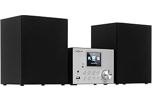 OneConcept Reproductor de CD Player Dab Portátil, Radio, FM/Dab/Dab+ con Bluetooth + AUX Estéreo, Discman 2 Altavoces, Mando, Reloj Despertador, MP3 y Streaming, Radio CD Casa, Alimentación Cable