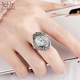 ZXLIFE Uhr Ring Korean Finger Uhr Mini Einfachen Retro Thai Silber Ring Weiblichen Ring Tisch Weiblichen Studenten Persönlichkeit Finger Uhr Weiblichen Modellen