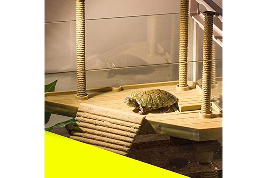 PETSOOO Reptile Tortoise Turtle PlayTerrace Basking Floating Platform Rest Platform Fish Tank NFF-08 Medium