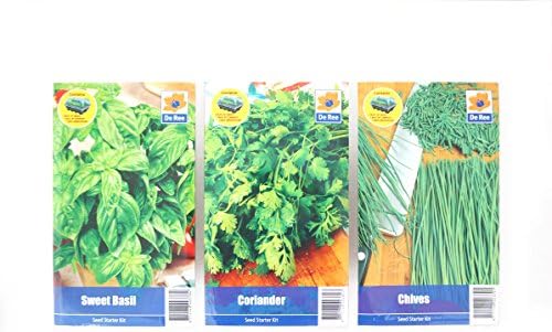 Grow your Own - Seed Starter Kits - Herb Collection Basil, Coriander and Chives (3 Packs Included)