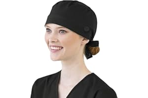 AIchenYW Op Haube Klicksystem langes Haar Chirurgen-Mütze Robin Hat mit klick-Befestigungssystem verstellbar 100% Baumwolle (Autokla) A03