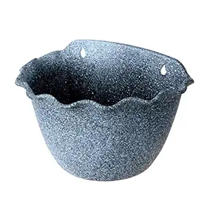 HUEX Wall Planter Flowers Plant Pot Plastic Mounted Wall Hanging Flowerpot Succulent Container Basket Hangers for Indoor Outdoor Gardening Black Pack of-2