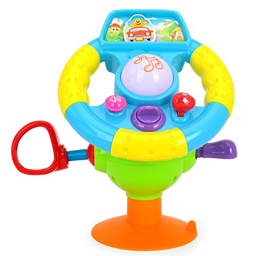 Early Education 18 Months Olds Baby Toy Electronic Steering Wheel Baby Musical Early Learning Driving Simulation Toy for Children & Kids Boys and Girls by EastSun