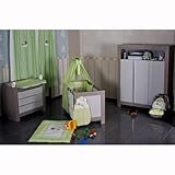 19 Tlg. Bett-Set Sleeping Bear grün + Babyzimmer Felix in Akaziengrau mit 3-türigem Kleiderschrank - 2