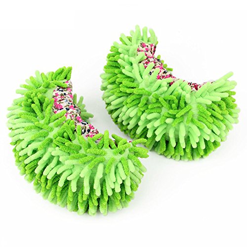 Preisvergleich Produktbild spritech (TM) Neue kreative Multifunktional Mikrofaser House Bodenreiniger Mop Hausschuhe Schuhe Cover, grün, Size: The longest stretch: 13 ",Wide 5.9"