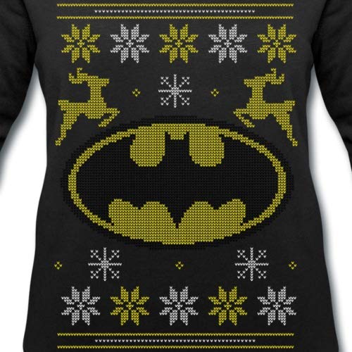 Spreadshirt-Justice-League-Batman-Logo-Ugly-Christmas-Frauen-Bio-Sweatshirt-von-Stanley-Stella