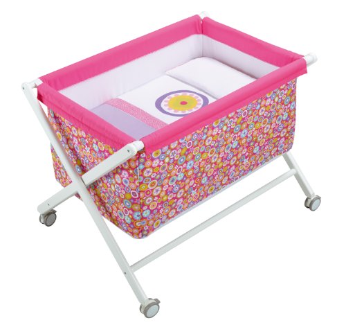 Petit Praia Crossed Wooden Bassinet (Pink)