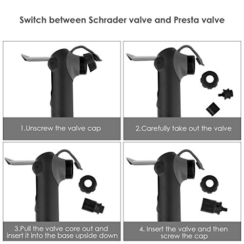 Giwil 120 PSI Mini Fahrradpumpe Set mit klebstofffreiem Lochstopfer Mini Bike Pumpe mit Reifenreparatur-Set 16 in 1 Multifunktionswerkzeug Fahrradwerkzeug Mechaniker Reparatur Tool Kit Fahrrad Reparatur Set Multifunktions Werkzeug für Presta & Schrader - 9