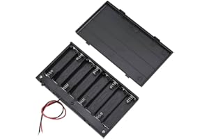 CABLEPELADO Porta batteria con interruttore ON/OFF | Supporto batteria AA | Include cavo da 200 mm | Tensione totale: 12 V (1,5 V per batteria) | Adatto per 8 batterie LR6 AA (FR6, HR6, LR6)