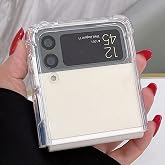 Coverzone Samsung Galaxy Z Flip 3 ile uyumlu Anti Shock Şeffaf Kılıf P&uuml;r&uuml;zs&uuml;z Y&uuml;zey Galaxy Flip 3 ile uyumlu Kılıf