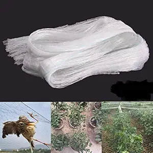 KRIWIN 6 Ft X 10 Ft Nylon Anti Bird Net Reinforced Sides and Cable Ties (White, 60 Sq Ft)