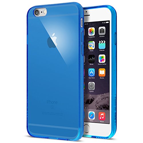 iPhone 6 Case, Transparent Blue Soft TPU Gel Cover and Screen Protector for iPhone 6S/6 [Blue][4.7