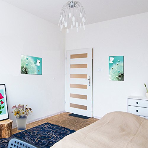 Magnettafel Pusteblume – Himmlische Design Magnettafel 60×40 cm – Pinnwand Memoboard mit Motiv: Pusteblume inkl. 6 Magnete mit Pusteblumenmotiven – Original Magnetpinnwand GUMA Magneticum - 2