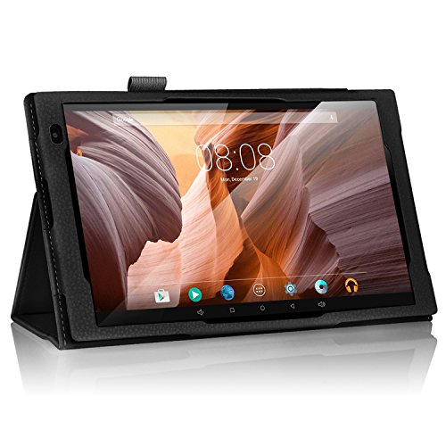 Alldaymall 10 Zoll (10.1″) Tablet Hülle Case iBetter Slim Fit Folio Premium PU Kunstleder Schutzhülle Tasche Etui Smart Cover mit Ständerfunktion für Alldaymall 10 Zoll (10.1″) Tablet-PC,Schwarz - 3