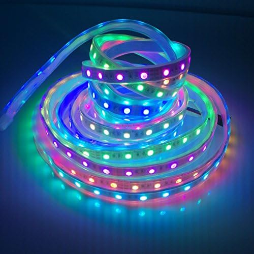 IKSACE 16.4ft DC12V 300Pixels WS2812B 3LEDs Addressable LED Strip Light upgrade of ws2811 IC built in LED 5050 RGB SMD 60 Led Dream Color White PCB led strip