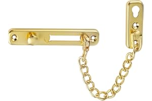 Cadena Puerta, SAYAYO Cerradura Puerta Interior Cadena Seguridad Puerta Dorado Acero inoxidable con Tornillos para Puerta Interior y Seguridad del Hogar, EFD9000-G
