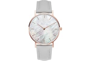 Clastyle Large Faced Watches for Women Ladies Leather Watch Minimalist Ultra-Thin Analogue Wrist Watch Big Face Watch Women Gift