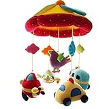 SHILOH Deluxe Baby Plüsch Kinderbett Mobile mit 60 Songs Spieluhr und arm