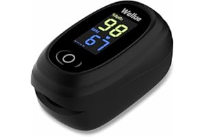 WELLUE Oxímetro de pulso medidor de saturación de oxígeno de los dedos oxímetro de dedo para la punta de los dedos, monitor de salud, nivel de oxígeno portátil SP O2 y monitor de frecuencia cardíaca