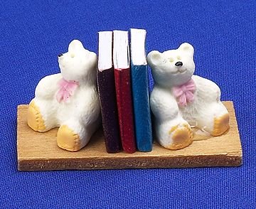 12th Scale Dolls House Nursery Accessory - Teddy Bookends