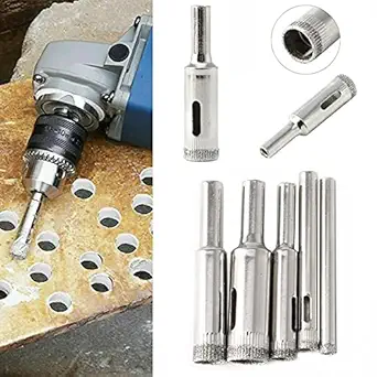 uptodateproducts 5-12mm Diamond Hole Saw Drill Bit Kit Woodworking Hole Opener Tools Circle Hole Saw Cutter For Tiles Glass Marble Ceramic