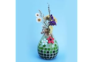 AL-Shine Mosaic Vase for Artificial Flower, Creative DIY Mosaic Craft Kit for Children Adults, Modern Mosaic Home Decor Handmade Vase Artwork (Green)