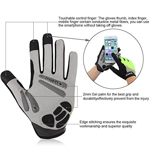Trideer Vollfinger Fahrradhandschuhe Reithandschuhe Radsporthandschuhe Trainingshandschuhe mit Adjustable Handgelenkstütze für Road Race, Mountainbike, Radsport, Reiten, Wandern, Bergsteigen, Camping und mehr Sports im Freien, Idea für Damen Herren Frauen Manner - 3