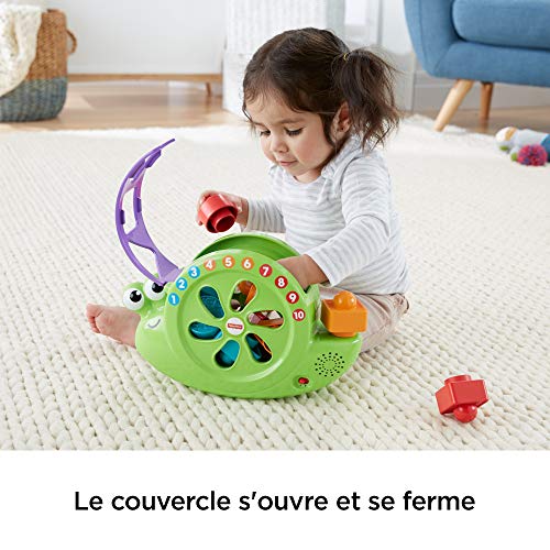 Fisher-Price Mon Ami l'Escargot Jouet Bébé pour Apprendre les Formes, les Chiffres et les Couleurs, avec 10 Musiques, 6 Mois et Plus, FRB87 – Image 5