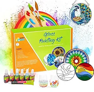 Sparklebox Glass Painting Kit | Toys for 6, 7, 8, 9 Years and Above | Art and Craft Kit, Make Your Own Framed Glass Painting | Best Birthday Gifts for Kids