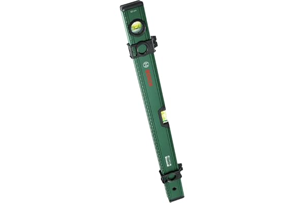 BOSCH 60cm Spirit Level High Precision 0.05mm/m, Fluorescent Bubbles, V-Groove for Flat & Curved Surfaces