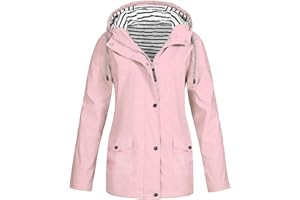 Ghemdilmn Chubasquero para mujer, impermeable, transpirable, a prueba de viento, de invierno, deportivo, para exteriores, parka