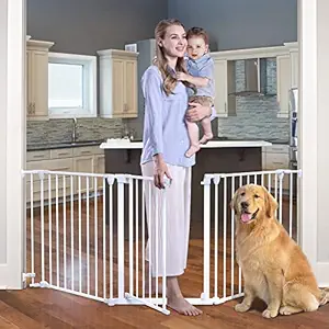 79-Inch Safety Baby Gate,Tokkidas Foldable Super Wide Auto Close Safety Gate,3-Panel,Include Wall Mounts and Hardware