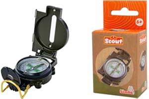 Simba 109452665 - Scout Kinder-Kompass ab 5 Jahre - aufklappbarer Taschenkompass mit Metallgehäuse und Visiereinrichtung, Forscher- und Entdecker-Spielzeug für Mädchen und Jungen