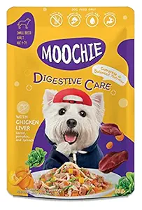 Moochie Wet Dog Food Digestive Care Formula Chicken Liver, Carrot, Pumpkin and Spinach Size 85 g. (12 Pouch)