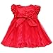 iEFiEL Newborn Baby Girl Red Christmas Party Flower Petals Tutu Dress Flower Headband Outfits 18-24 Months