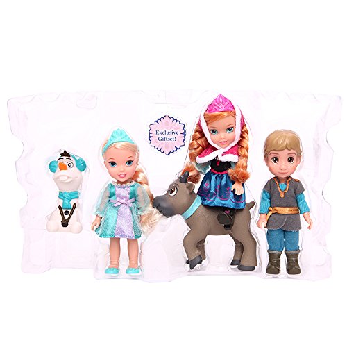 Tolly Tots Disney Frozen Toddler Dolls Exclusive Deluxe Collector Gift Set Elsa, Anna, Sven, Kristoff, And Olaf 5-Pack