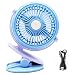 Produktbild Mini Tischventilator USB-Klemmleuchte tragbar Lüfter zu Clipper drehbar Mini Fan 3 Modi-Einstellbare Geschwindigkeit Lüfter leise und kraftvoll – Perfekt für Kinderwagen/Babybett/Büro/Reise, blau