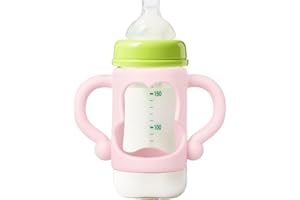 Rianpesn bouteille lait - Poignée en silicone pour biberon - Pour bébé - Poignée d'alimentation pour biberons étroits et paille