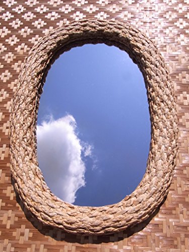 Spiegel oval Rahmen Wasserhyazinthe Natur Badspiegel 80 x 55 cm Anschauen NEU - 2