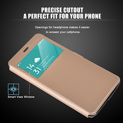 ELTD DOOGEE Y6 flip Cover  View flip funda carcasa case para DOOGEE Y6 5 5-Inch  Oro