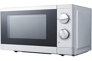 PKM MW700-17UB2 Stand Mikrowelle, 700 W, unterbaufähig, 17L Volumen, Drehteller, Auftaufunktion, silber