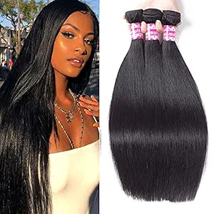 Brazilian Straight Hair Bundles 16 18 20 Inch Unprocessed Virgin Hair 100% Human Hair Bundles Straight Hair Extensions