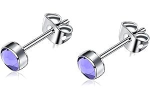 ARTSKIN Boucles d'oreilles en titane G23 pour femmes filles boucles d'oreilles hypoallergéniques en cristal de zircone 3mm/4mm/5mm/7mmm boucles d'oreilles pour oreilles sensibles