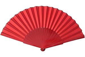 LA SENORITA La Señorita Flamenco Scomparti in tessuto e legno da donna, pieghevole, di alta qualità, per matrimoni, taglia XL: 30 cm di altezza e 55 cm di larghezza